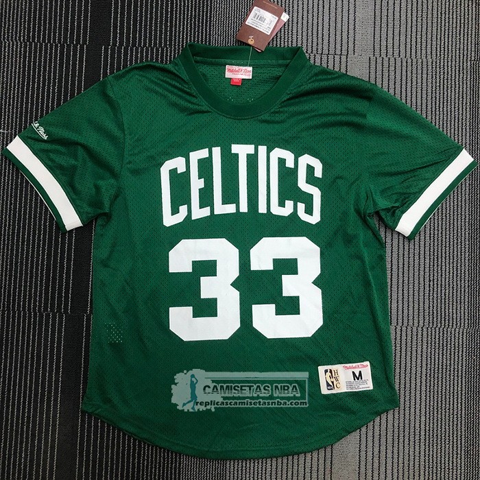 Camiseta Manga Corta Boston Celtics Larry Bird NO 33 Verde
